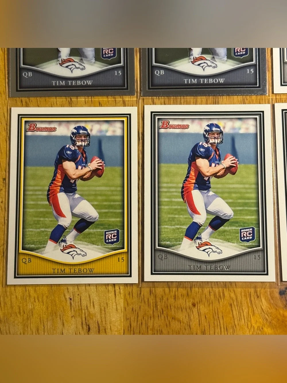 Tom Tebow Rookie Cards Topps Bowman Chrome (lot of 6)